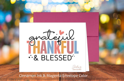 Grateful Thankful & Blessed Card (#290107AS)