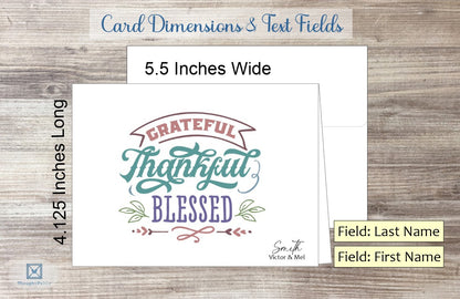 Grateful Thankful & Blessed Card (#290149AS)